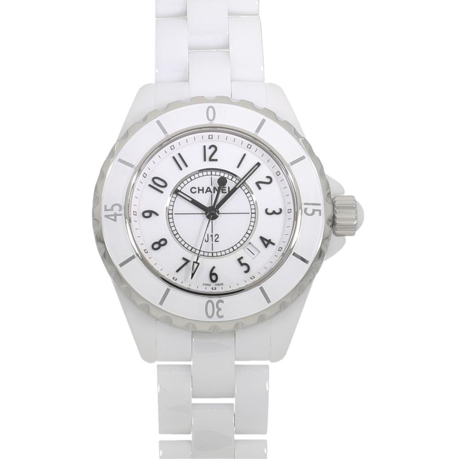 シャネル J12 腕時計 時計 ホワイトセラミック H0968 クオーツ レディース 1年保証 CHANEL  中古 中古)CHANEL シャネル J12 H0968 ホワイトセラミック 33mm（商品ID