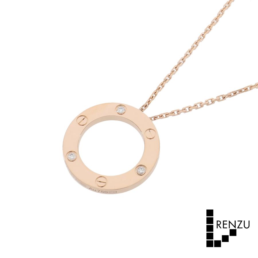 【美品】カルティエ サークル一粒ダイヤネックレス Cartier（カルティエ） [中古]カルティエ ラブ サークル ハーフ