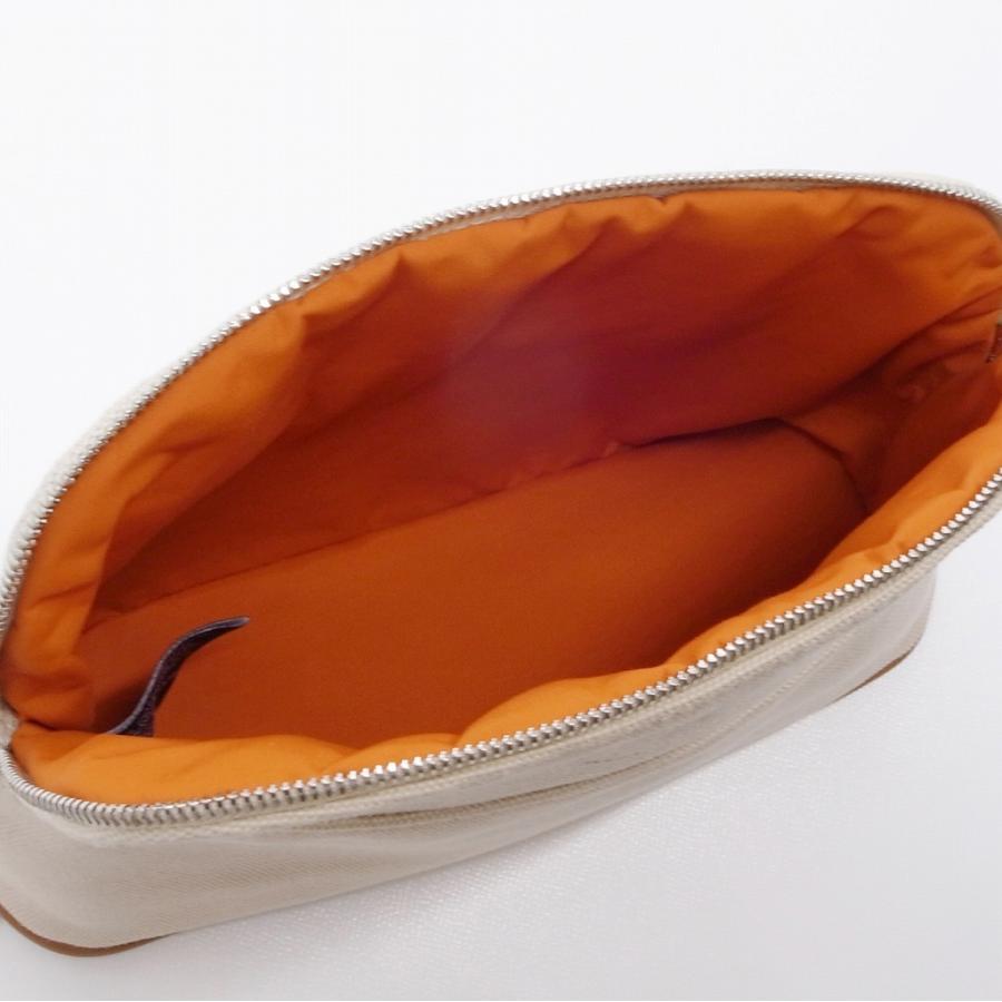 ボリード [新品]エルメス ポーチ MM ナチュラル キャンバス 送料無料
