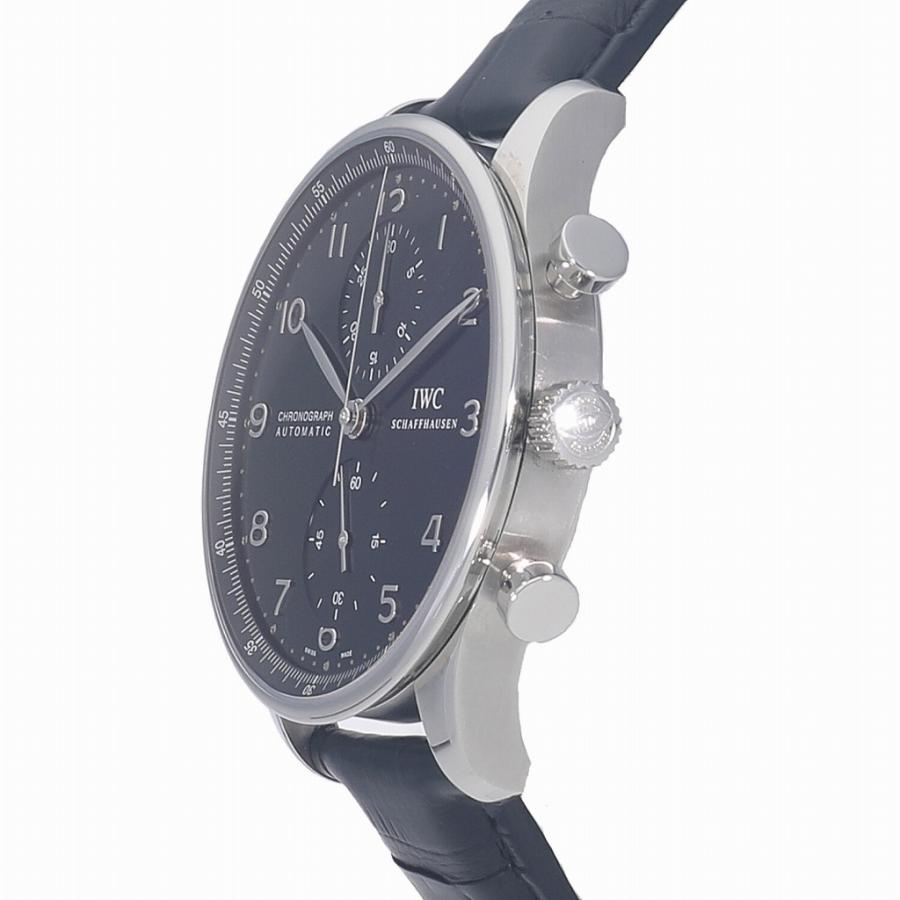 ポルトギーゼ [中古]IWC クロノグラフ ブラック IW371438 メンズ 送料