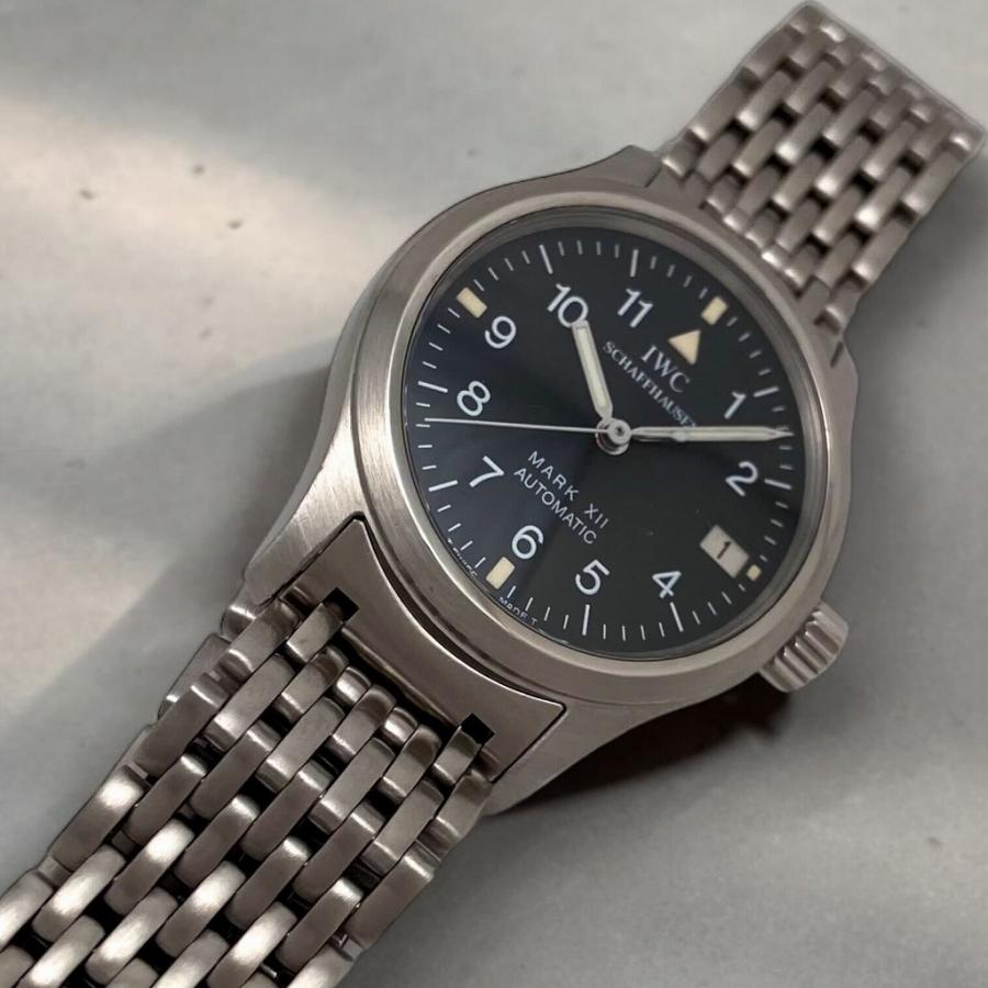 ★保 IWC マークXII デイト 4421-002 レディース 【中古】 IW442102(4421-002) ブラック IWC パイロットウォッチ マークXII 中古