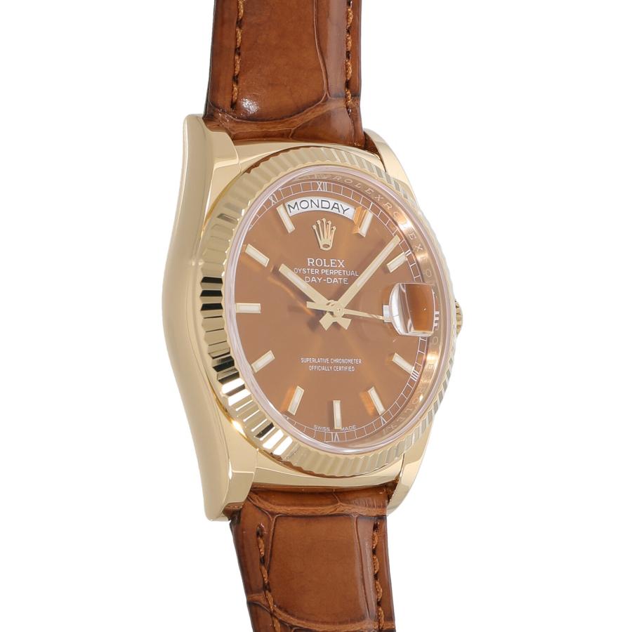 デイデイト [中古]ロレックス 36 118138 ランダム コニャック メンズ