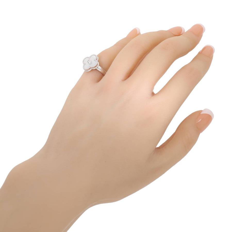 ヴィンテージ アルハンブラ リング 18K WGマザー オブ パール 51 