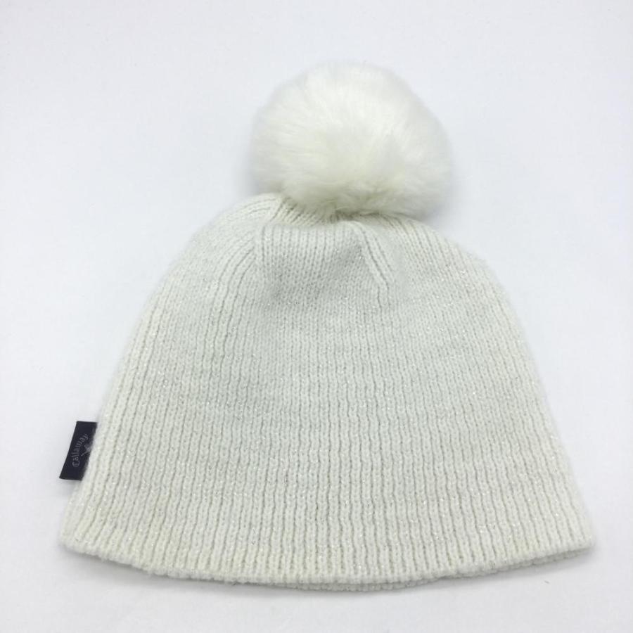 美品 Callaway キャロウェイ ニット帽 白 シルバー ラメ糸 フェイクファーボンボン付き Fr アクセサリー ゴルフウェア 1 レオナード 通販 Yahoo ショッピング