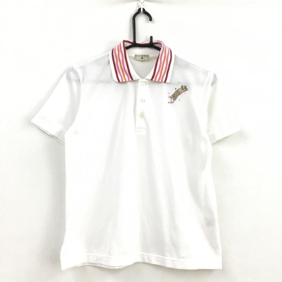 美品 M U Sports エムユースポーツ 半袖ポロシャツ 白 レッド 襟ボーダー 犬刺繍 レディース 38 ゴルフウェア W1 1 レオナード 通販 Yahoo ショッピング