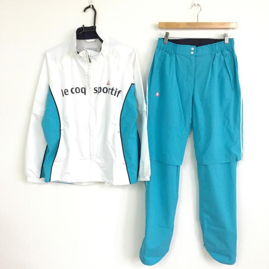 美品 Le Coq Sportif ルコック レインウェア ブルゾン パンツ 白 ブルー 2way袖着脱可 裏地メッシュ レディース L ゴルフウェア 1 レオナード 通販 Yahoo ショッピング