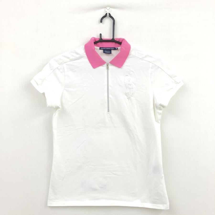 Off価格 美品 Ralph Lauren Golf ラルフローレンゴルフ 半袖ポロシャツ 白 ピンク ストレッチ ビッグポニー刺繍 レディース M ゴルフウェア A 1 レオナード 通販 Yahoo ショッピング