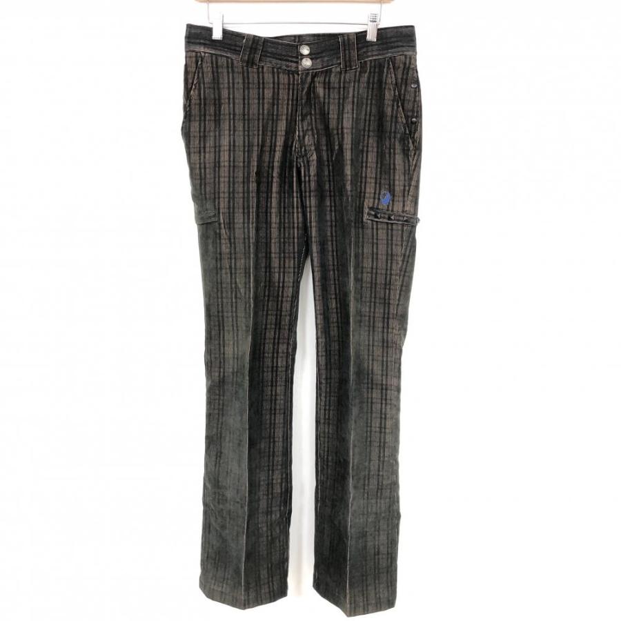 ラッセルノ パンツ 黒×ブラウン 織り生地 スタッズ メンズ M ゴルフ  