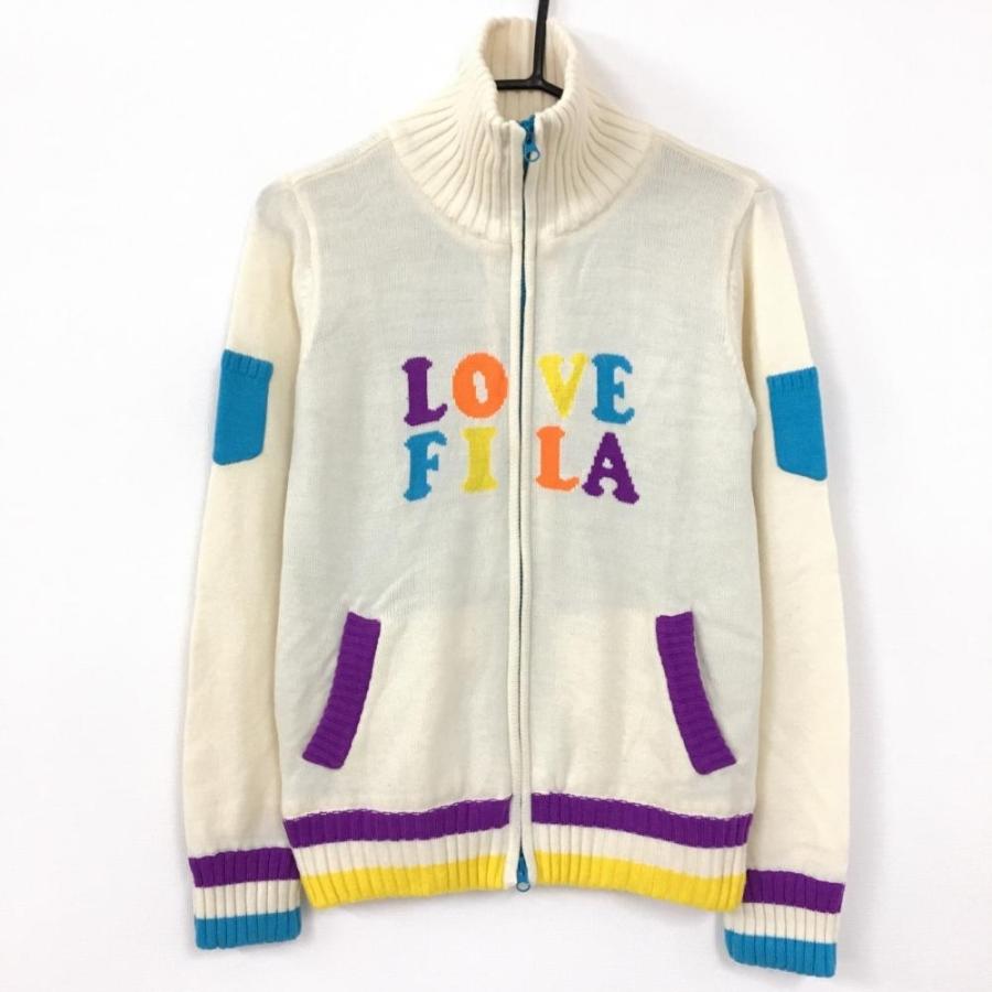 Fila Golf フィラゴルフ ニットブルゾン アイボリー パープル 裏地付き ウール混 袖汚れ プリントかすれ レディース L ゴルフウェア 1 レオナード 通販 Yahoo ショッピング