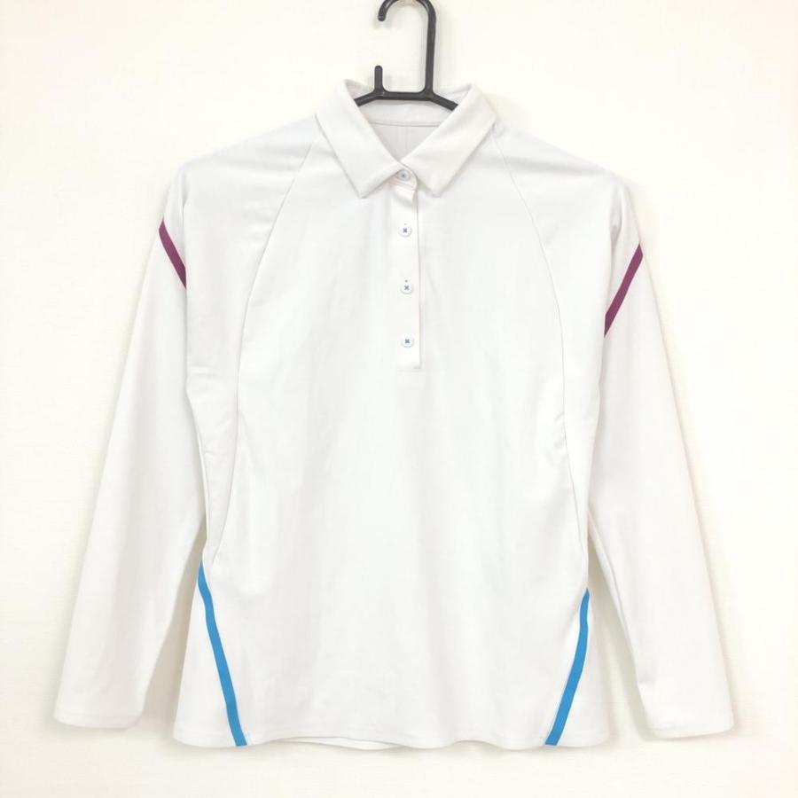 50 Off価格 美品 Adidas アディダス 長袖ポロシャツ 白 ブルー ストレッチ ボタンダウン ライン レディース L ゴルフウェア 1 レオナード 通販 Yahoo ショッピング