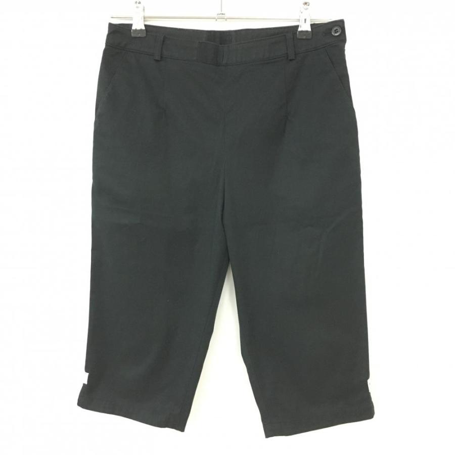 ブラックアンドホワイト 半端丈パンツ 黒 ストレッチ 七分丈