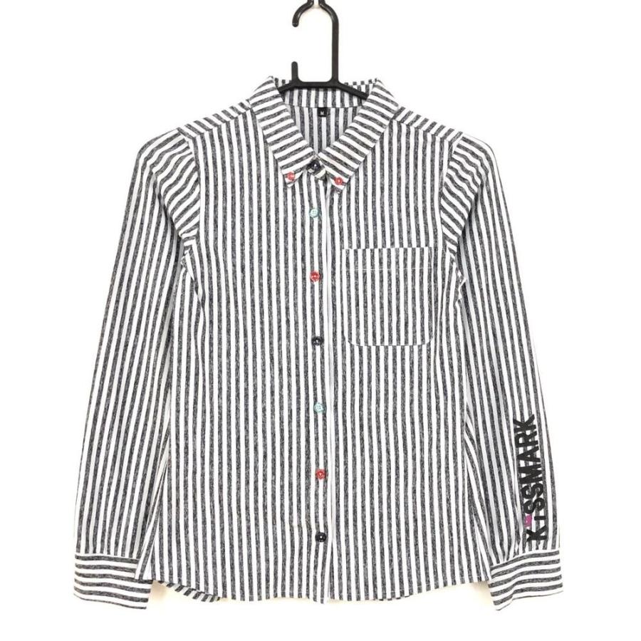 30 Off価格 超美品 Kissmark キスマーク 長袖シャツ 白 黒 ストライプ 袖ロゴ ボタンダウン レディース M ゴルフウェア 1 レオナード 通販 Yahoo ショッピング