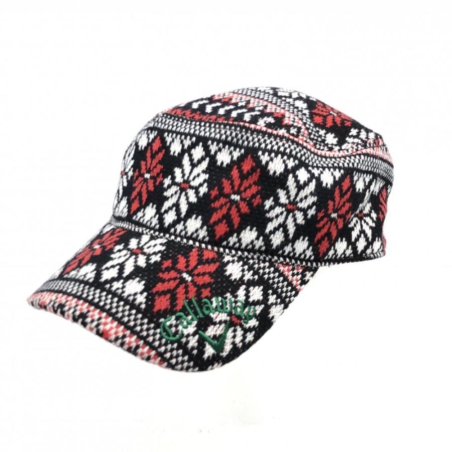 新品 Callaway キャロウェイ ニットワークキャップ 黒 白 レッド ノルディック 総柄 フリーサイズ 55 57ｃｍ ゴルフウェア 1 レオナード 通販 Yahoo ショッピング