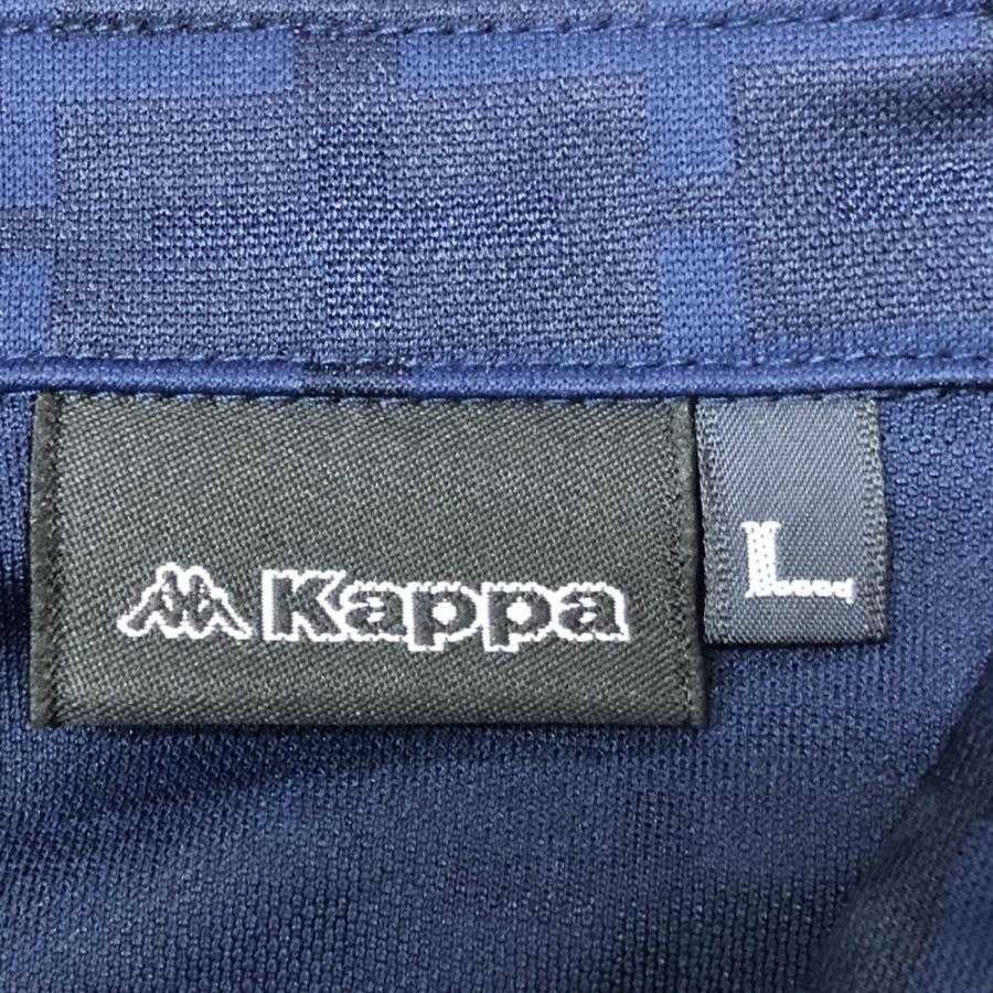 60%OFF価格／Kappa カッパ 半袖ポロシャツ ダークネイビー×白 総柄織り