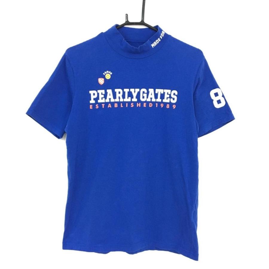 美品 Pearley Gates パーリーゲイツ 半袖ハイネックシャツ ブルー 白 年 Pgニコちゃん ストレッチ メンズ 5 L ゴルフウェア 1 レオナード 通販 Yahoo ショッピング