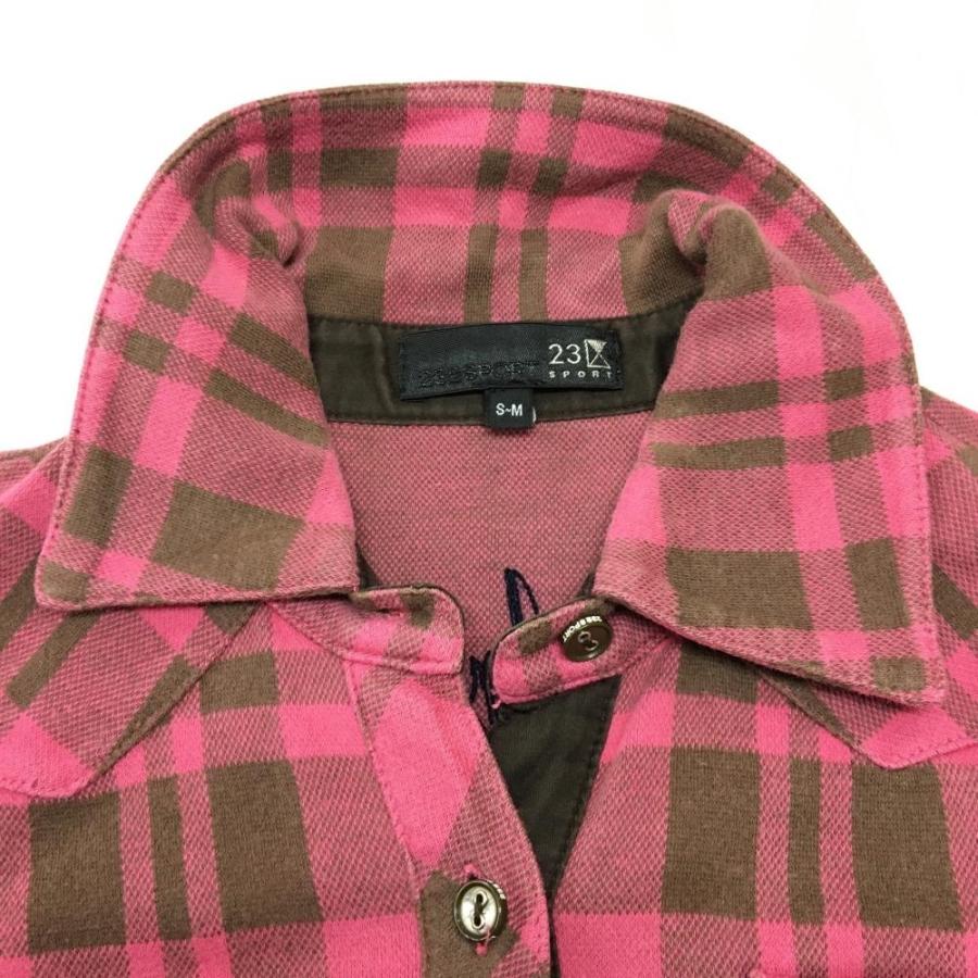 23区スポーツ ワンピース ピンク×ブラウン チェック柄 レディース S、M  