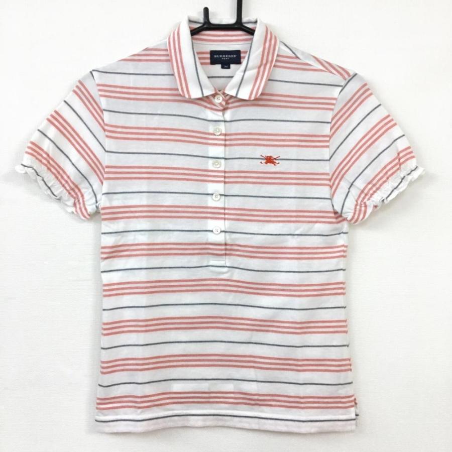 BURBERRY GOLF ポロシャツ ホワイト レッド M 50%OFF価格／BURBERRY GOLF バーバリー 半袖ポロシャツ 白×レッド