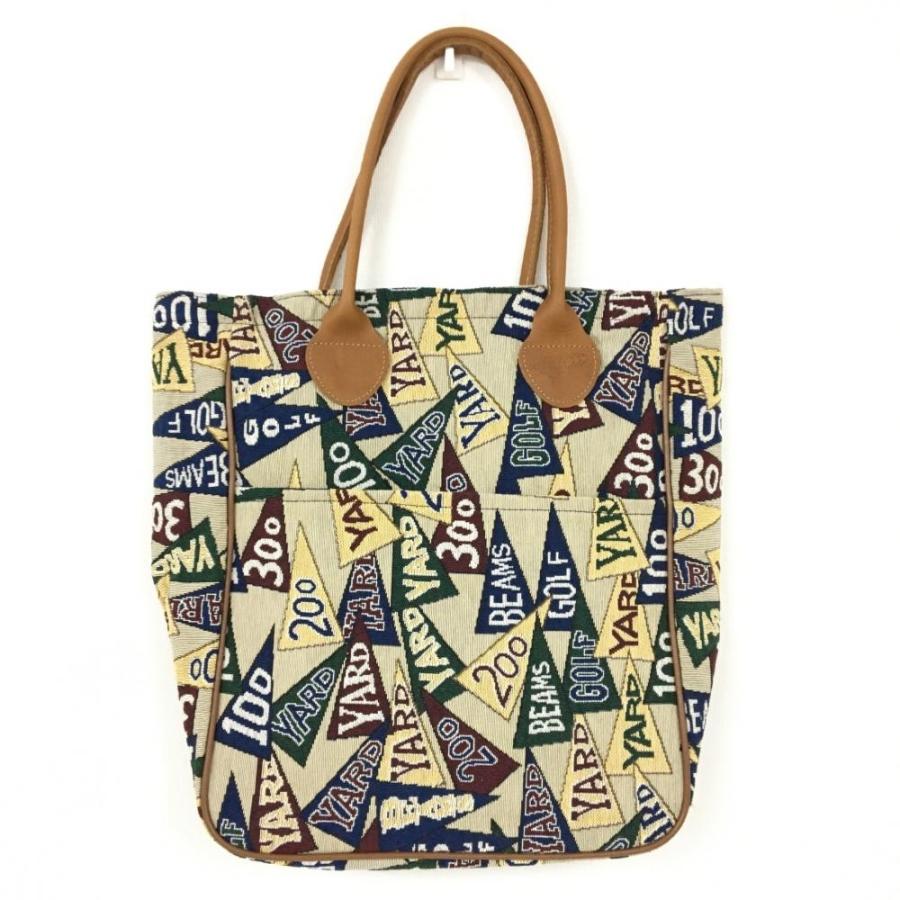 Beams Golf ビームスゴルフ ペナント柄ジャガードトートバッグ ベージュ マルチカラー ゴルフ 1 レオナード 通販 Yahoo ショッピング