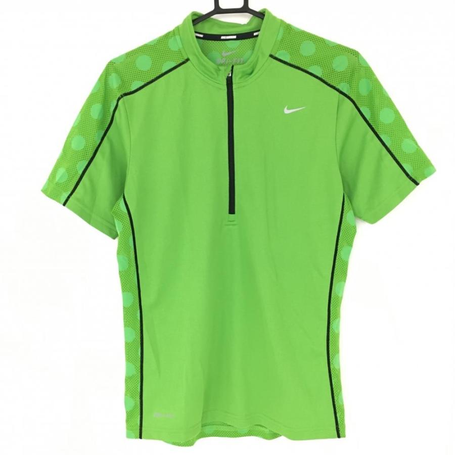 NIKE GOLF ナイキゴルフ モックネックシャツ 裏地フリース L ○ナイキゴルフ○ハーフジップ モックネックシャツ M グリーン