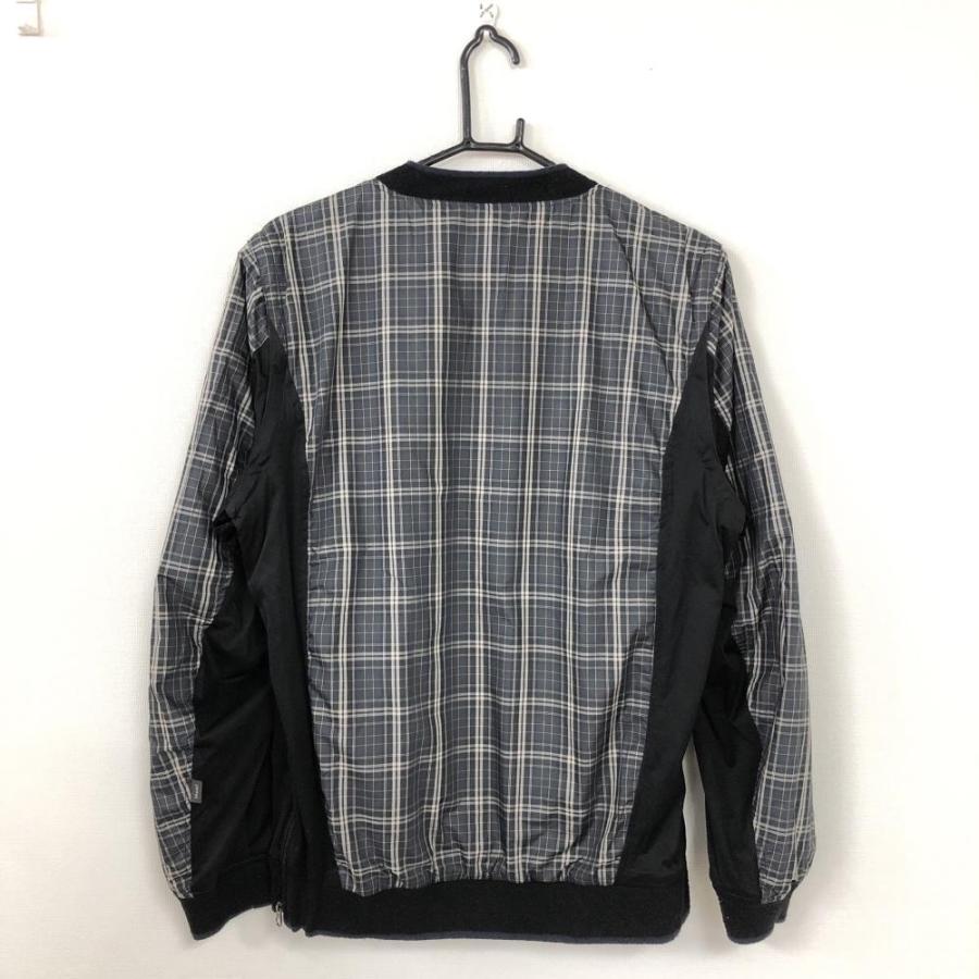 1016円 憧れ Heal Creek ヒールクリーク リバーシブル中綿ブルゾン ネイビー 黒 チェック柄 4way 袖着脱可 メンズ 48 M ゴルフウェア