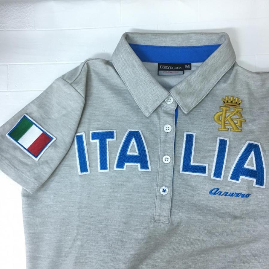 カッパ 半袖ポロシャツ 杢グレー×ブルー イタリアワッペン 刺しゅう レディース M ゴルフウェア Kappa (超美品)/60%OFF価格 :1-240001046536:レオナード 通販 ★特価40%OFF★カッパ 半袖ポロシャツ ブルー×白 アップルプリント 襟ロゴ レディース M ゴルフウェア Kappa