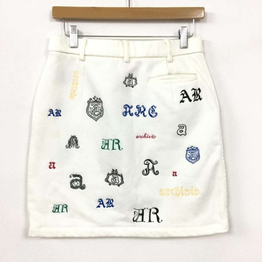 ☆SALE60%OFF☆archivio アルチビオ スカート 白×マルチカラー ロゴ