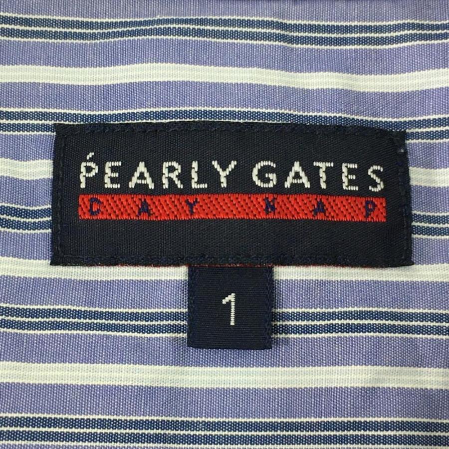 PEARLY GATES（パーリーゲイツ） 半袖シャツ ブルー×白 ストライプ