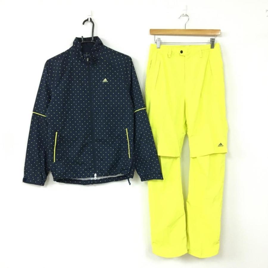 超美品 Adidas アディダス レインウェア上下セット 2wayブルゾン パンツ ネイビー 蛍光イエロー ドット レディース L G ゴルフウェア 1 レオナード 通販 Yahoo ショッピング
