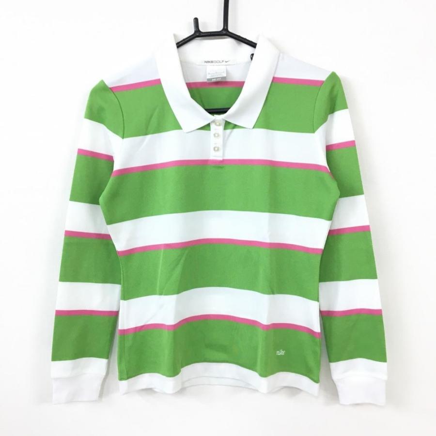 Off価格 美品 Nike ナイキゴルフ 長袖ポロシャツ 白 ライトグリーン ピンク ボーダー Dri Fit レディース M ゴルフウェア 1 レオナード 通販 Yahoo ショッピング
