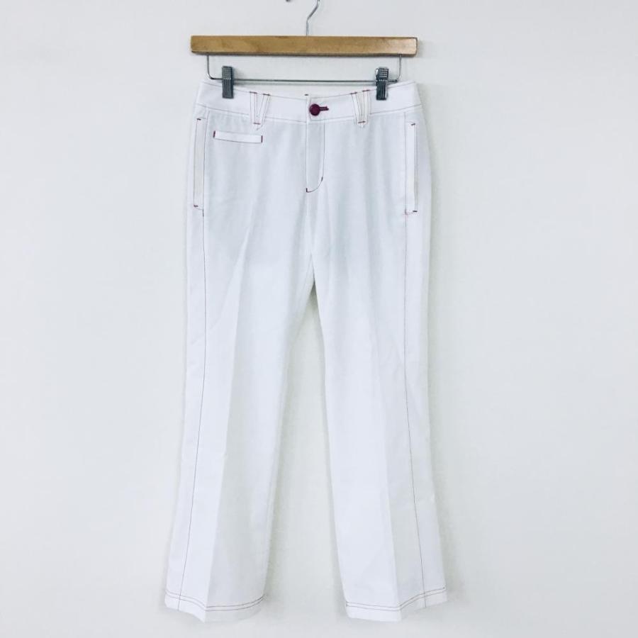 JUN&ROPE'（ジュンアンドロペ） パンツ 白×レッド ステッチ 刺しゅう