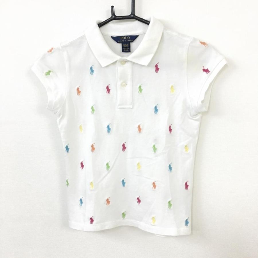 【新品】RALPH LAUREN 総柄 リゾート柄 半袖ポロシャツ Mサイズ ☆10%OFF価格☆Ralph Lauren ラルフローレン 半袖ポロシャツ 白×マルチ