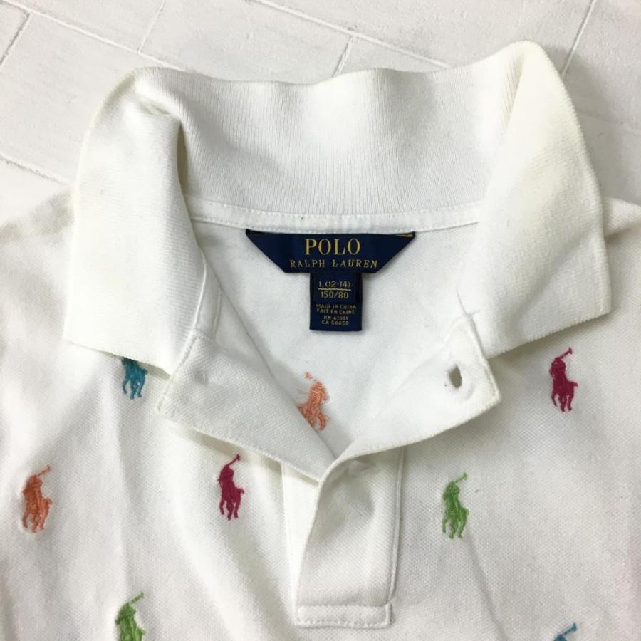 ☆10%OFF価格☆Ralph Lauren ラルフローレン 半袖ポロシャツ 白×マルチ