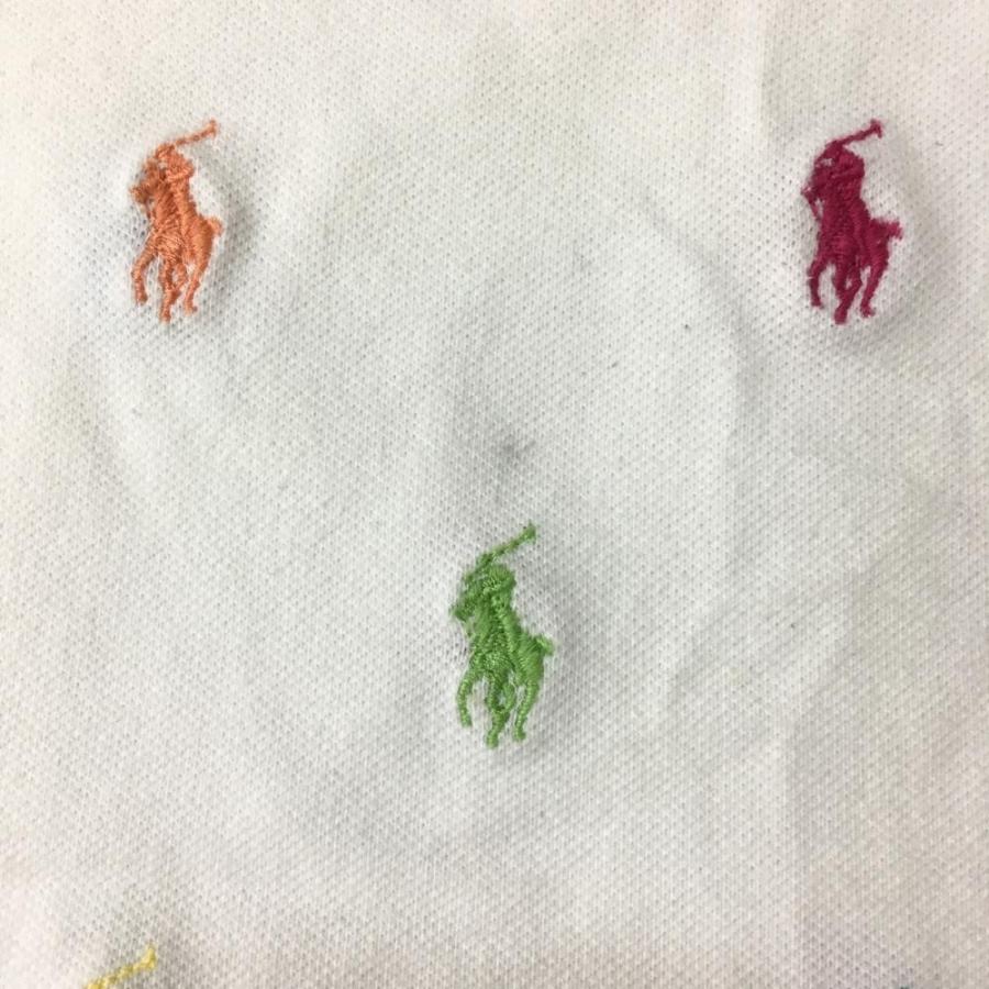 ☆10%OFF価格☆Ralph Lauren ラルフローレン 半袖ポロシャツ 白×マルチ