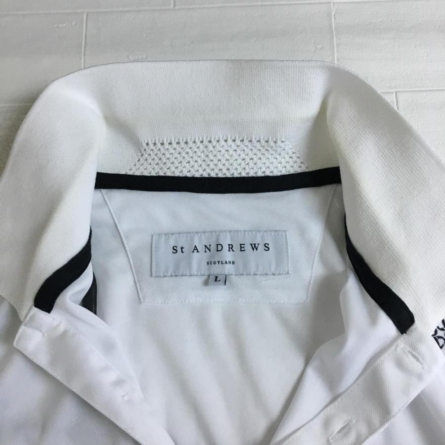 ☆40%OFF価格☆St ANDREWS セントアンドリュース 半袖ポロシャツ 白×黒