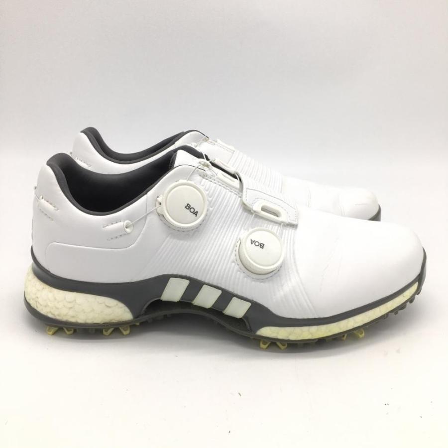 み*る様 新品）アディダス　ゴルフシューズ BOAホワイト/シルバー/グレー　2 ☆SALE50%OFF☆adidas アディダス ゴルフシューズ 白×グレー F35401