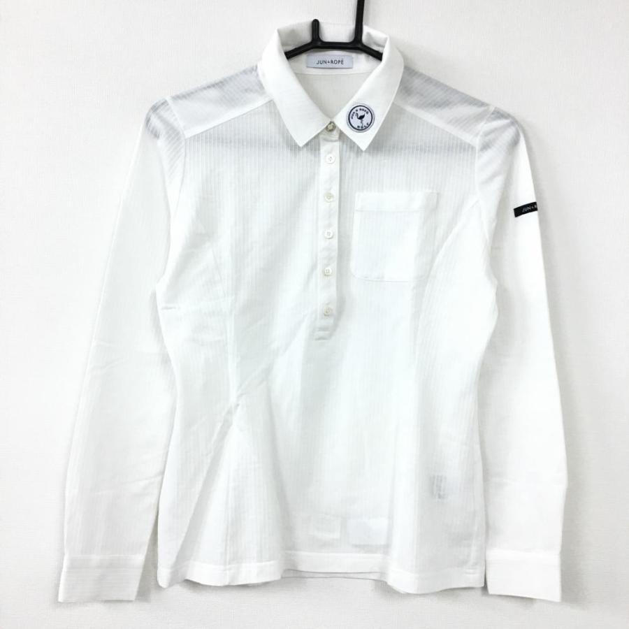 40 Off価格 Jun Rope ジュンアンドロペ 長袖ポロシャツ 白 ストライプ ロゴワッペン レディース S ゴルフウェア 1 レオナード 通販 Yahoo ショッピング
