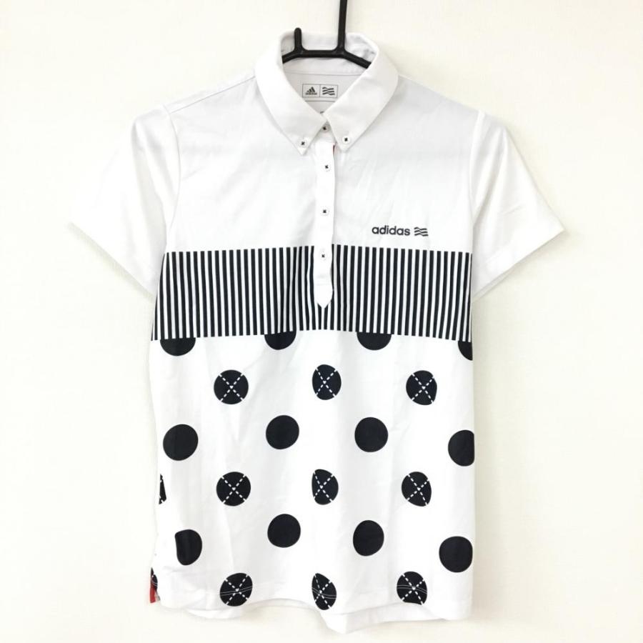 美品 Adidas アディダス 半袖ポロシャツ 白 黒 ストライプ ドット柄 ストレッチ ボタンダウン レディース L G ゴルフウェア 1 レオナード 通販 Yahoo ショッピング
