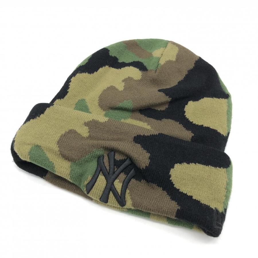 NEW ERA（ニューエラ） ニット帽 ブラウン×黒×グリーン カモフラ 迷彩