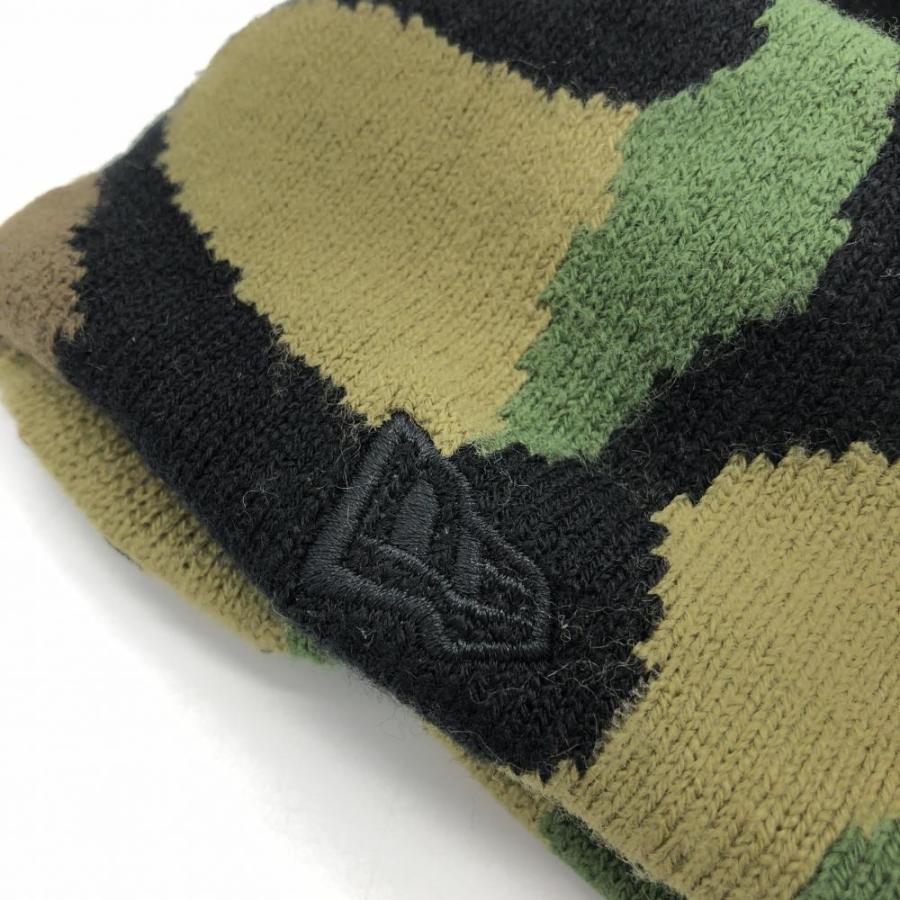 NEW ERA（ニューエラ） ニット帽 ブラウン×黒×グリーン カモフラ 迷彩