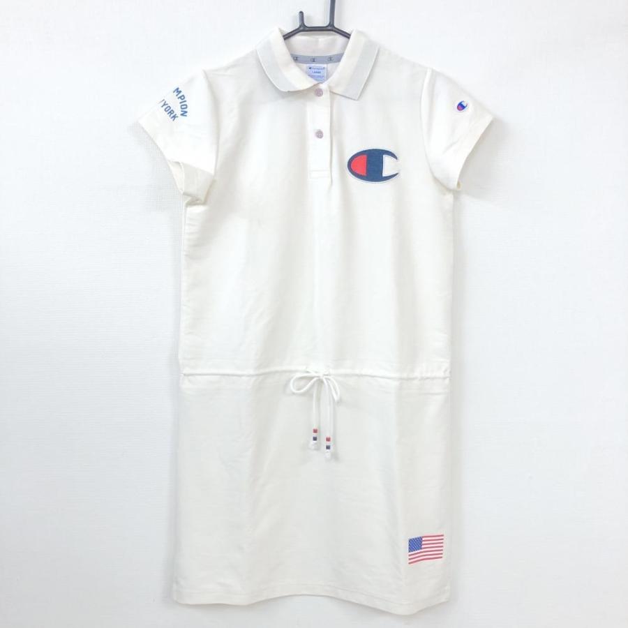 超美品 Champion チャンピオン 半袖ポロワンピース 白 レッド 19年 襟裏トリコロール ストレッチ レディース Large ゴルフウェア 1 レオナード 通販 Yahoo ショッピング