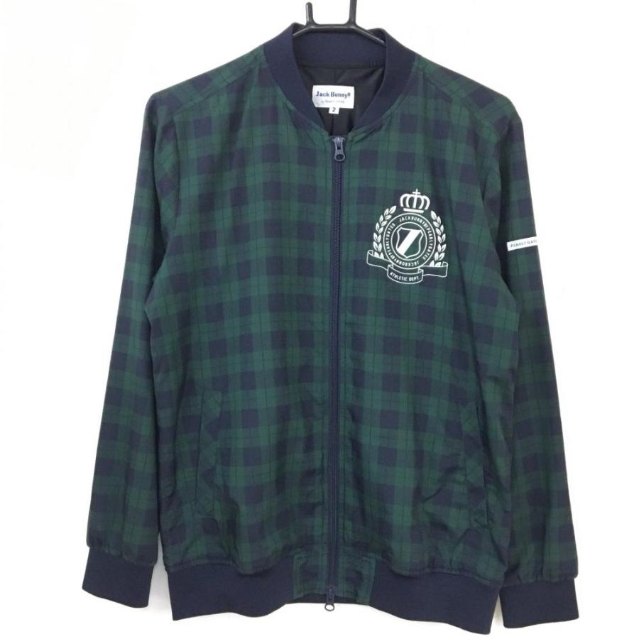 美品　ジャックバニー　ジャケット　蓄熱裏地　チェック　ブラックウォッチ　グリーン Jack Bunny ジャックバニー ジャケットブルゾン グリーン×ネイビー