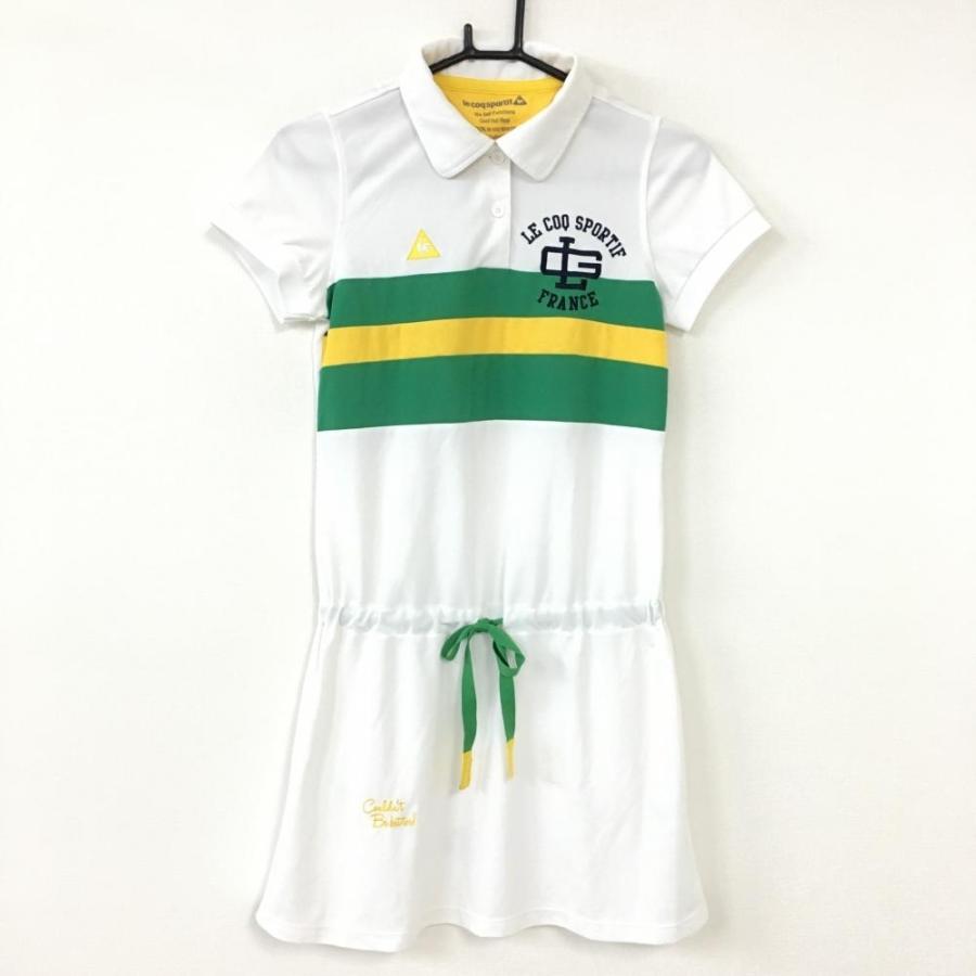 10 Off価格 美品 Le Coq Sportif ルコック 半袖ワンピース 白 グリーン イエロー ロゴ刺しゅう レディース M ゴルフウェア 1 レオナード 通販 Yahoo ショッピング