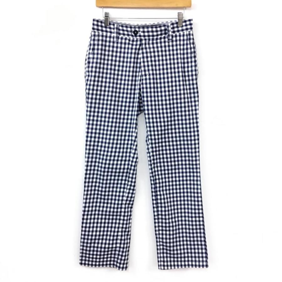 美品 Viva Heart ビバハート パンツ ネイビー 白 ギンガムチェック柄 やや薄手 総柄 メンズ 76 ゴルフウェア 1 レオナード 通販 Yahoo ショッピング