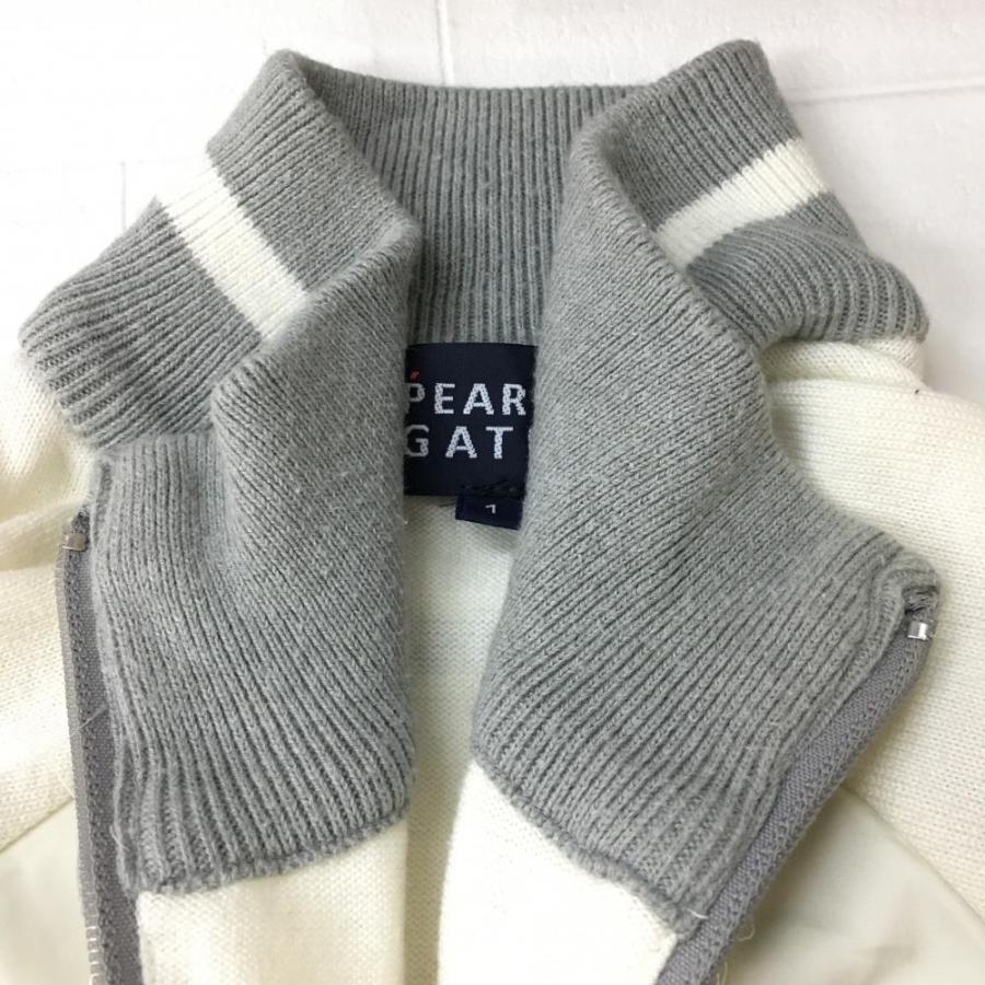 60%OFF価格 PEARLY GATES パーリーゲイツ 異素材ニットブルゾン 白
