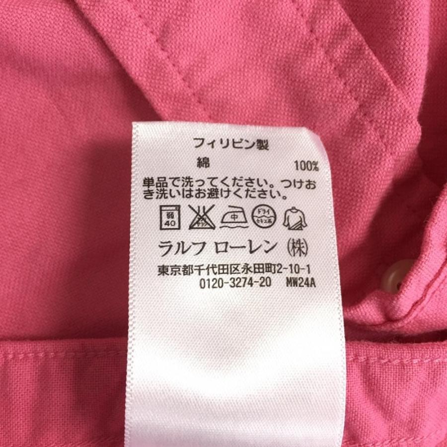 60%OFF価格／Ralph Lauren ラルフローレン 半袖シャツ ピンク×ライト