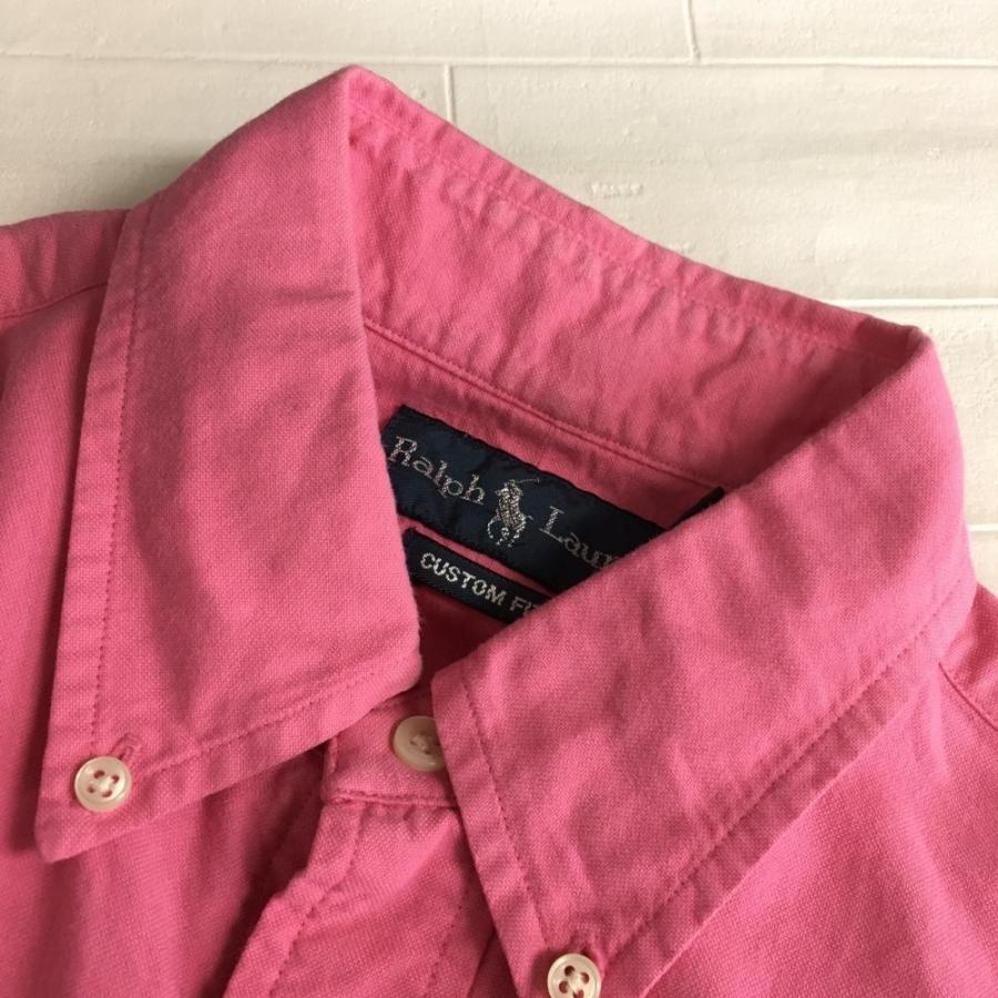 60%OFF価格／Ralph Lauren ラルフローレン 半袖シャツ ピンク×ライト