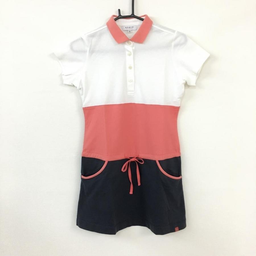 10 Off価格 Onoff オノフ 半袖ポロワンピース 白 サーモンピンク スリートーンカラー レディース M ゴルフウェア 1 レオナード 通販 Yahoo ショッピング