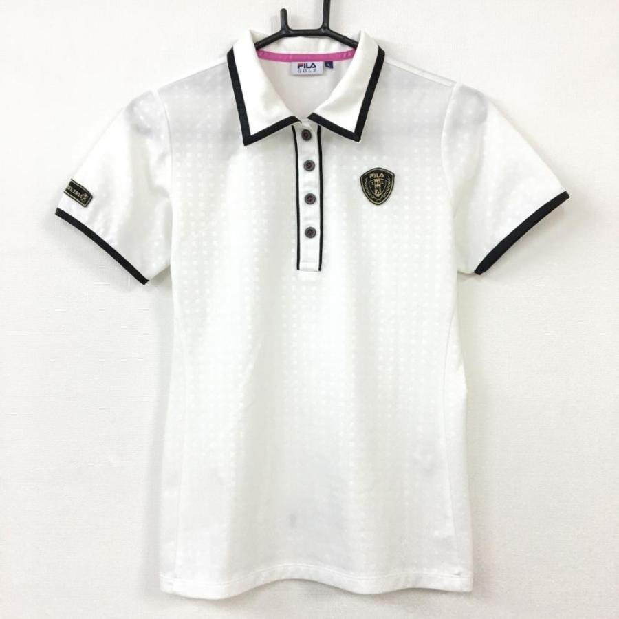 30%OFF価格／(超美品)FILA GOLF フィラゴルフ 半袖ポロシャツ 白×黒