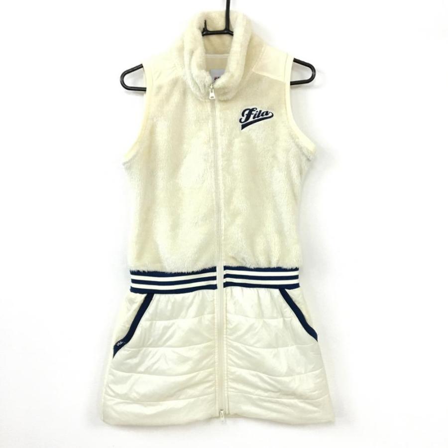 Off価格 Fila Golf フィラゴルフ ノースリーブ切替ワンピース アイボリー ネイビー ボア 中綿 フルジップ レディース M ゴルフウェア 1 レオナード 通販 Yahoo ショッピング