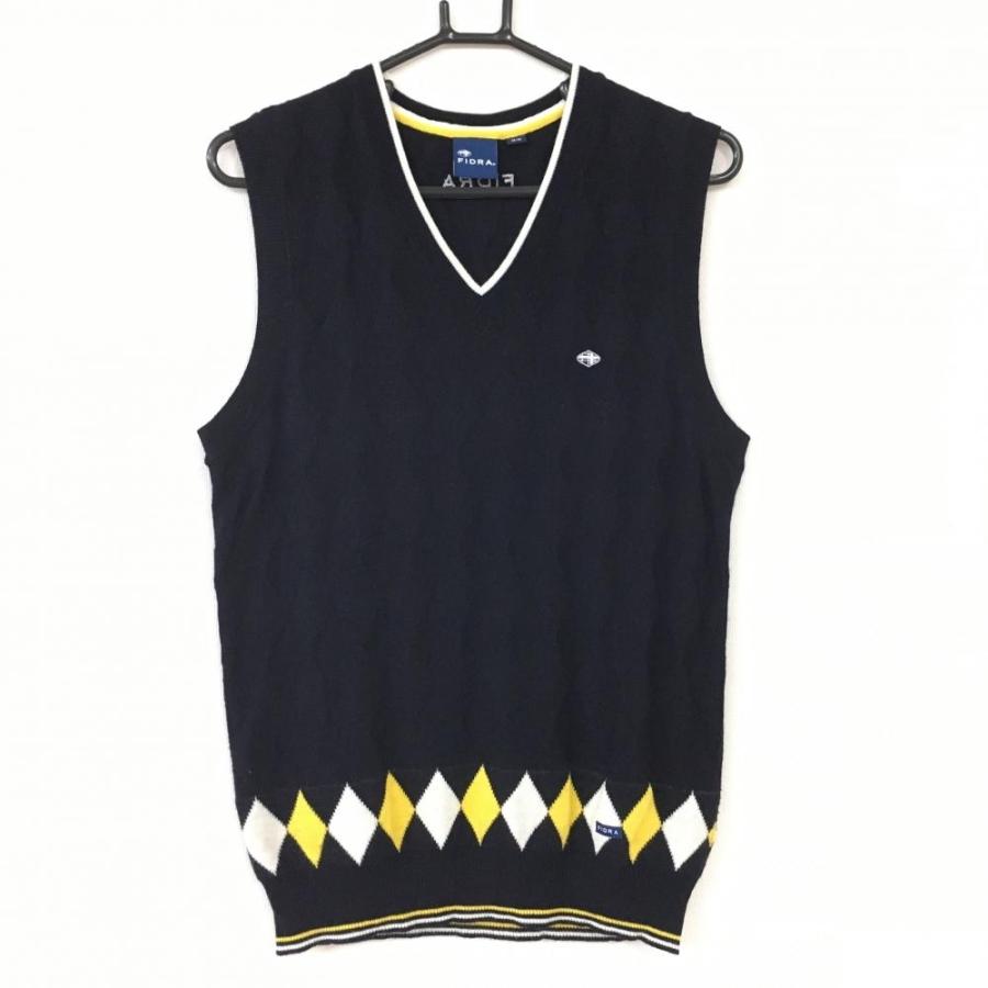 Sale60 Off Fidra フィドラ ニットベスト ネイビー イエロー ダイヤ柄 ウール混 Vネック メンズ M M ゴルフウェア 1 レオナード 通販 Yahoo ショッピング